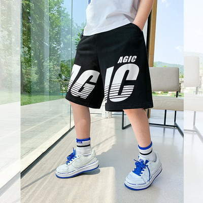 Детски широки къси панталони с надпис за момчета 