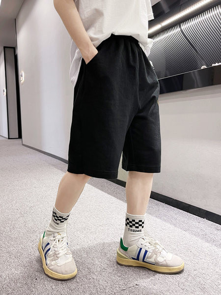 Ежедневни памучни шорти за момчета с цветна апликация