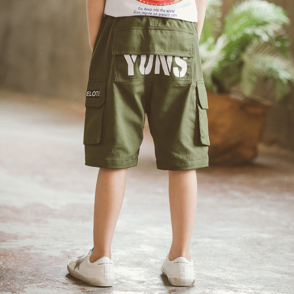 Детски къси панталони с надпис в два цвята