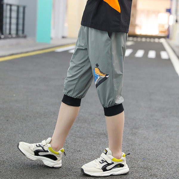 Детски 3/4 панталони с ластик и апликация