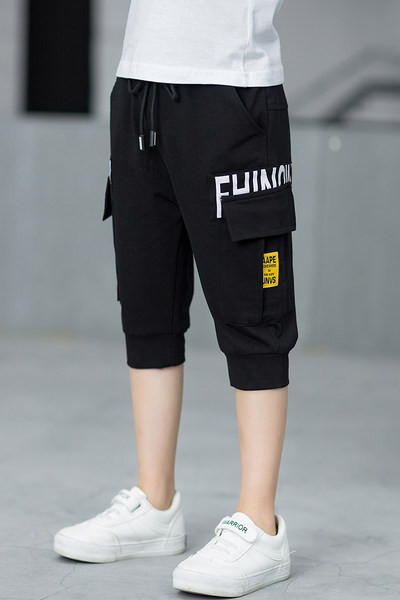 3/4 детски панталони с надпис и джобове 