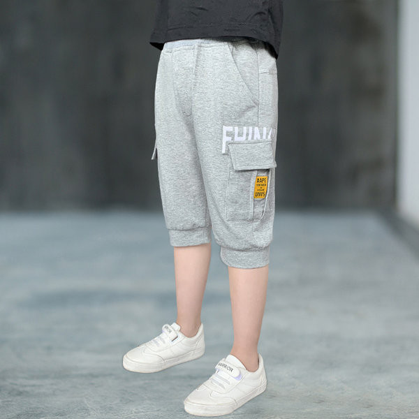 3/4 детски панталони с надпис и джобове 