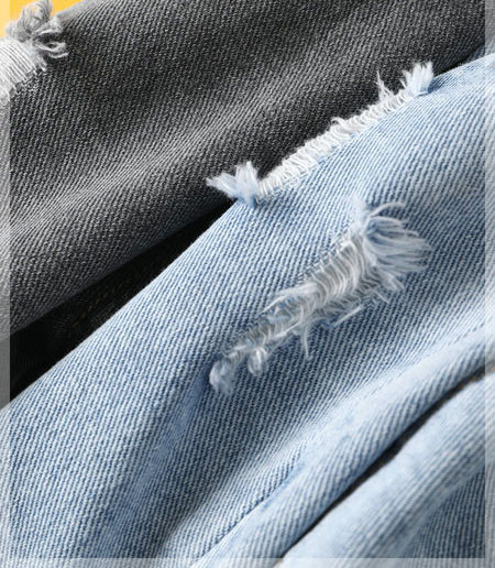 Модерни детски къси дънки с ластична талия за момчета