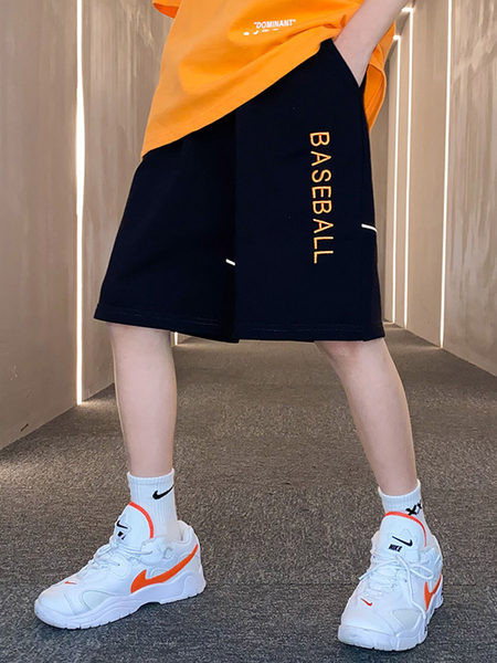 Ежедневни детски къси панталони с джобове и  бродиран надпис