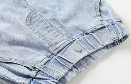 Детски къси дънки с джобове и ластична талия за момчета-два модела