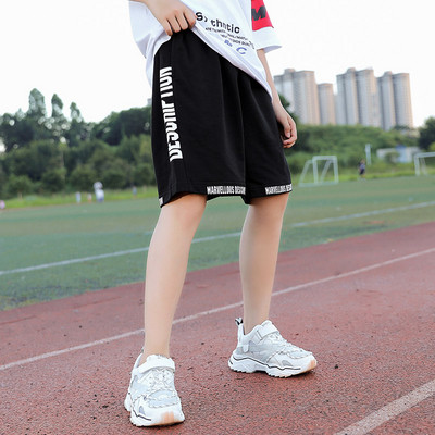 Детски къси панталони с надпис широк модел