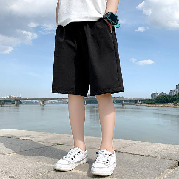 Детски къси панталони с ластик на талията изчистен модел