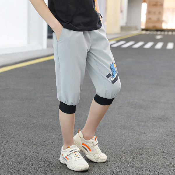 Памучни ежедневни панталони с 3/4 дължина 