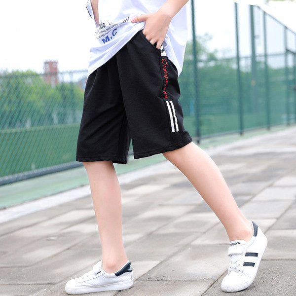 Детски къси шорти с надпис и ластик на талията 