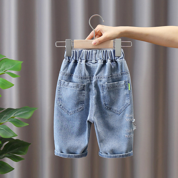 Детски дънки за момчета-с бродерия и ластична талия