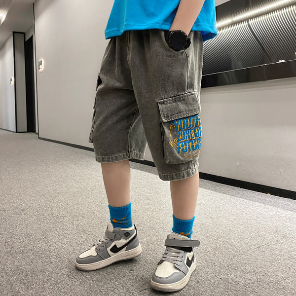 Детски дънки със странични джобове за момчета