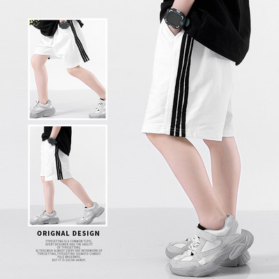 Детски къси шорти с джобове и кант за момчета 