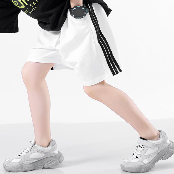 Детски къси шорти с джобове и кант за момчета 