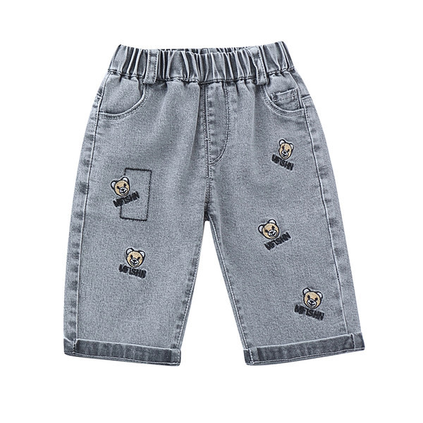 Детски дънки с бродерия и ластична талия