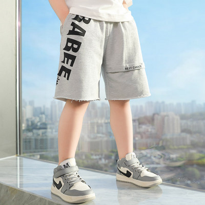 Детски къси панталони с надпис и джобове -3/4 дължина 