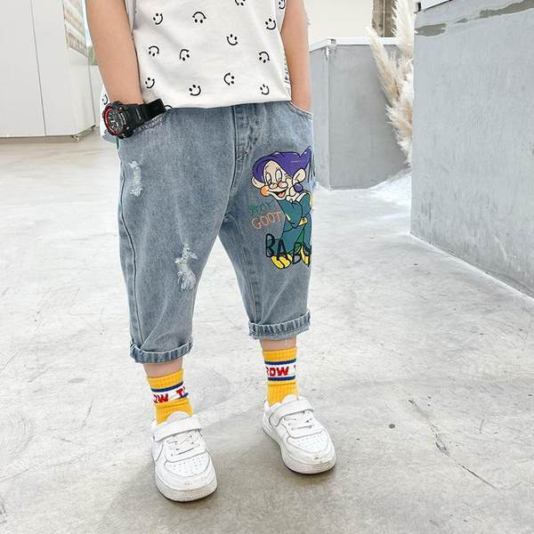 3/4 Детски панталони от деним с апликация