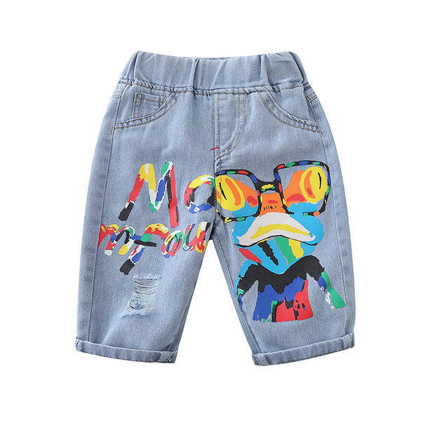 Нов модел детски дънки с апликация и ластична талия