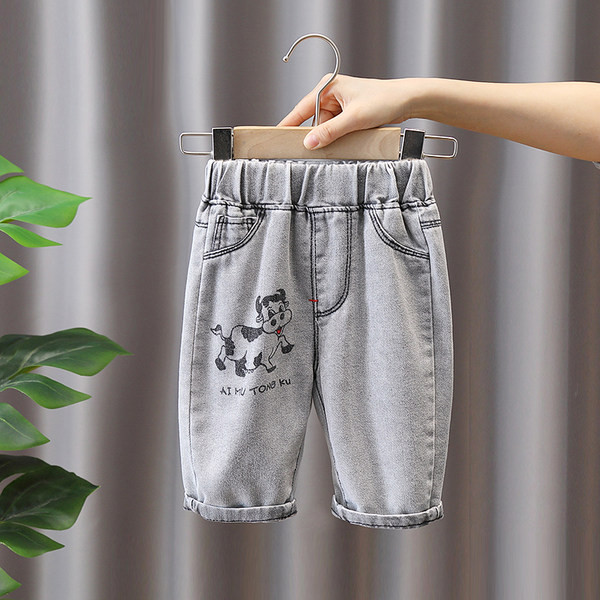 Детски дънки за момчета-с джобове и апликация