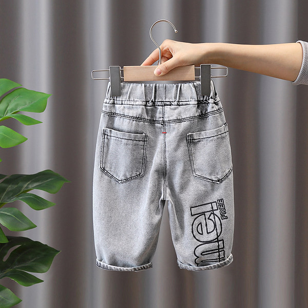 Детски дънки с надписи и копче-за момчета