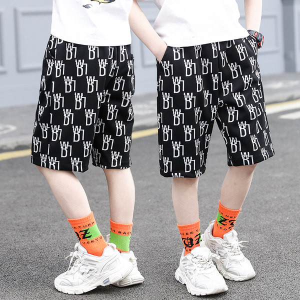 Летни 3/4 панталони с щампа за момчета