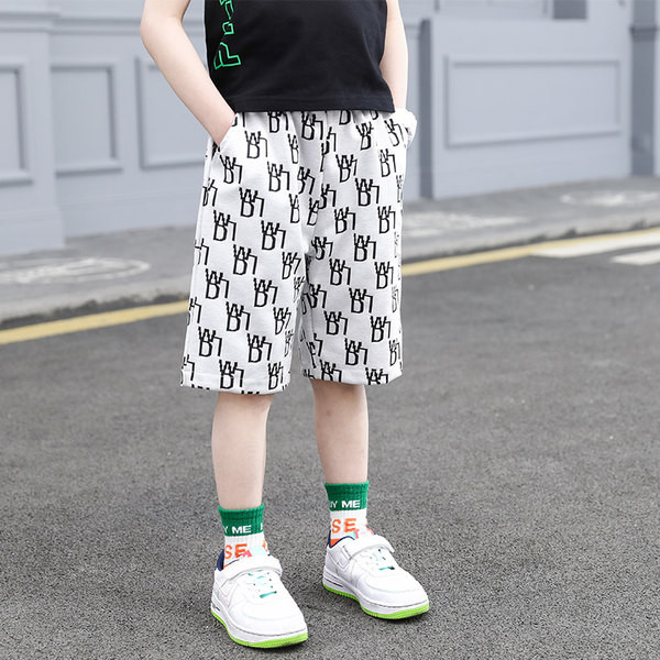 Летни 3/4 панталони с щампа за момчета