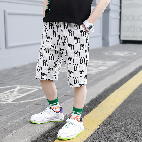 Летни 3/4 панталони с щампа за момчета