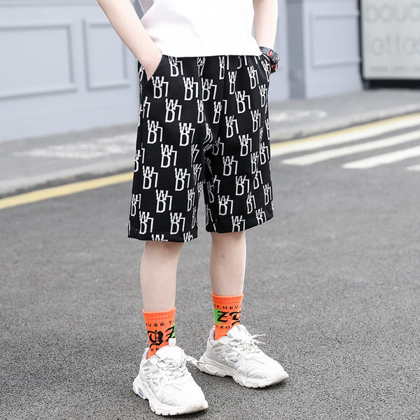 Летни 3/4 панталони с щампа за момчета