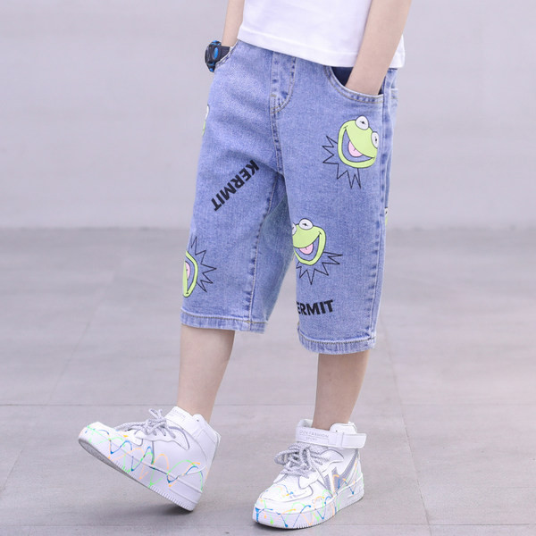 Нов модел летни дънки с цветна щампа