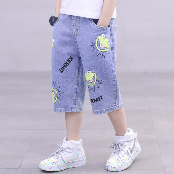 Нов модел летни дънки с цветна щампа