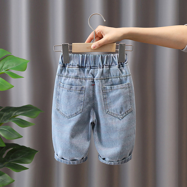 Детски дънки с ластична талия и бродерия-за момчета