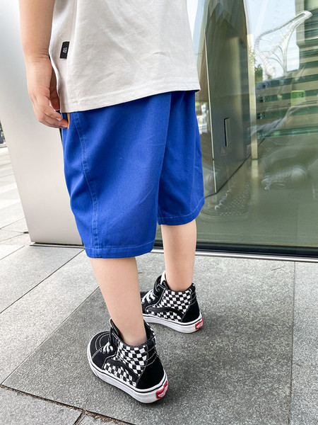 Къси детски панталони за момчета-в син цвят