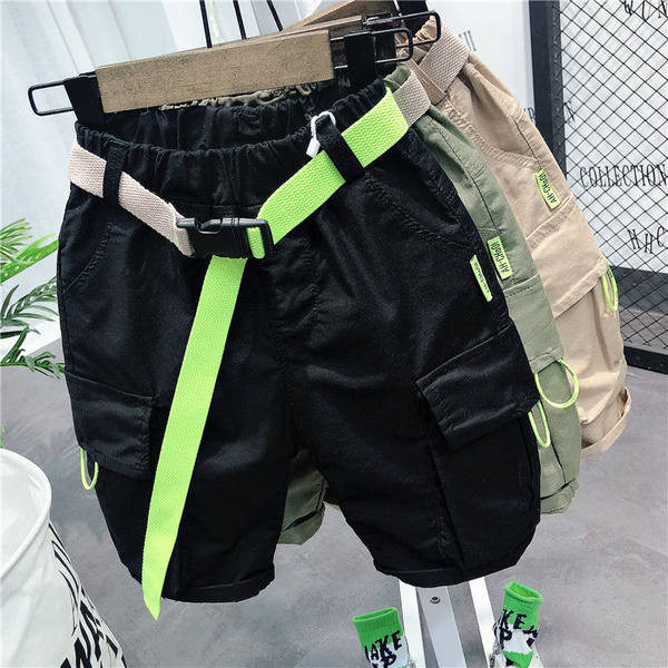 Детски 3/4 панталон с джобове и колан