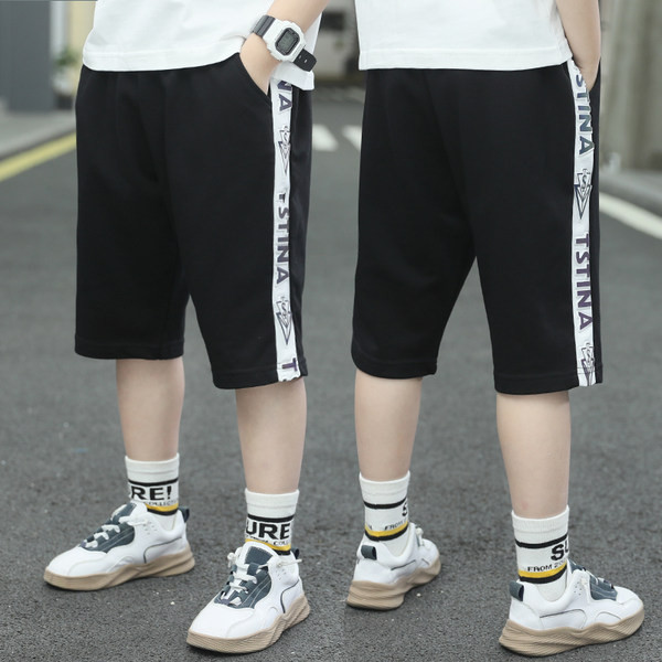 Памучни летни панталони със страничен кант