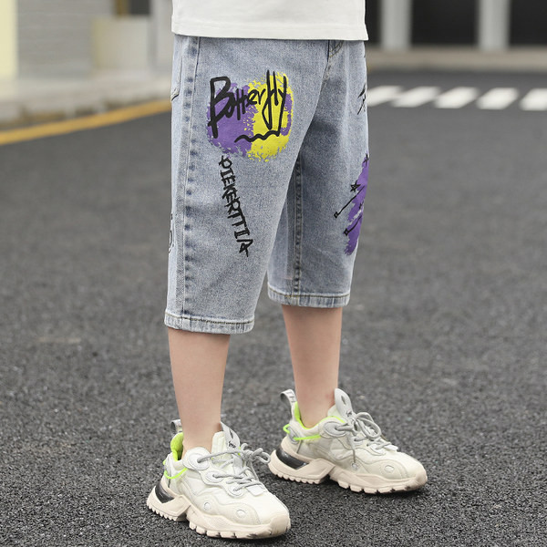 Нов модел летни дънки 7/8 дължина и цветен шринт