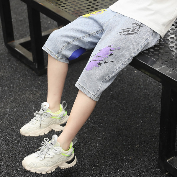 Нов модел летни дънки 7/8 дължина и цветен шринт