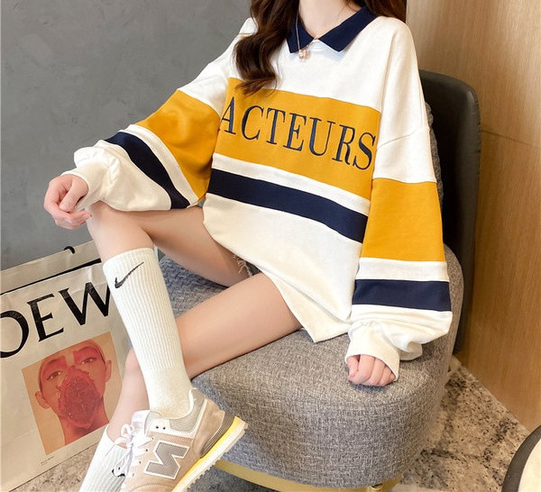 Актуална дамска блуза с надпис и дълъг ръкав за бременни жени