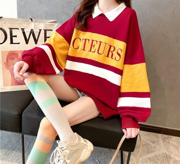 Актуална дамска блуза с надпис и дълъг ръкав за бременни жени