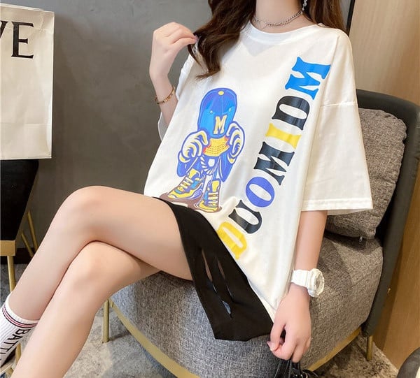 Moteriška moderni ilga palaidinė su užrašu nėščiosioms