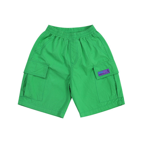 Детски къси панталони с надпис и джобове в три цвята