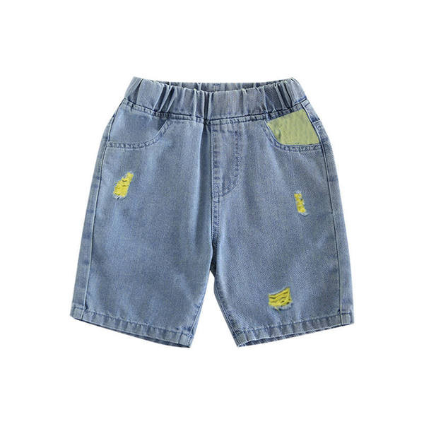 Детски дънкови панталони с джобове и ластик