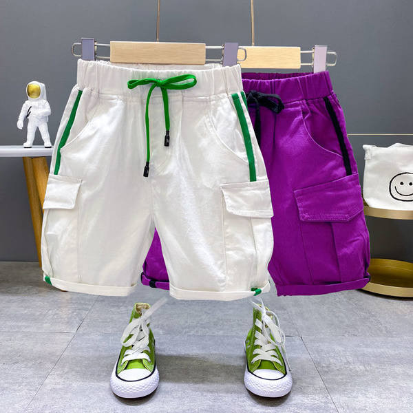 Летни детски шорти за момчета с джобове