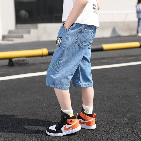 Детски дънкови панталони с емблема