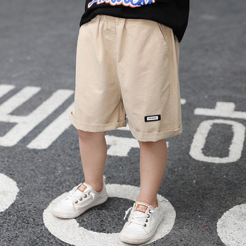 Детски къси панталони с ластична талия и емблема 