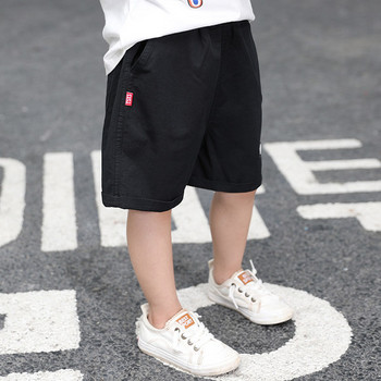 Детски къси панталони с ластична талия и емблема 