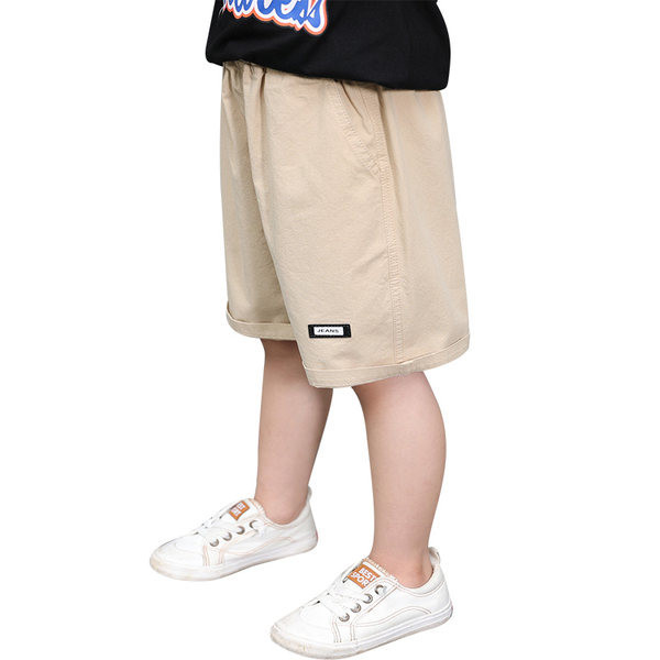 Детски къси панталони с ластична талия и емблема 