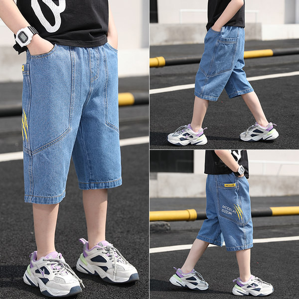 Детски 3/4 дънки с ластична талия