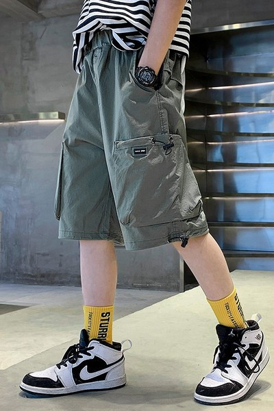 Детски летни панталони за момчета с джобове 