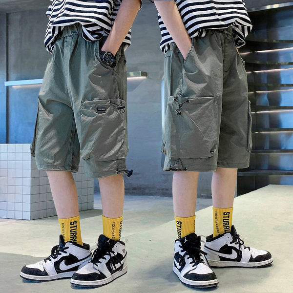 Детски летни панталони за момчета с джобове 