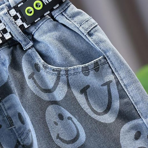 Детски панталони с колан и 3/4 дължина