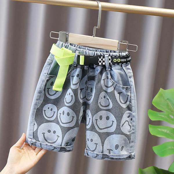 Детски панталони с колан и 3/4 дължина